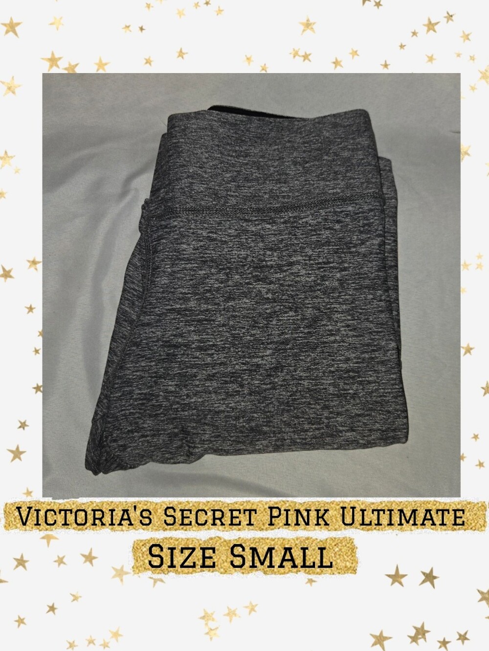 PINK Victoria's Secret Dark Gray Marled Leggings Sz S
